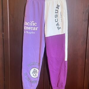 PacSun Lavender and Cream Colorblock Joggers